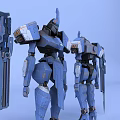 Smart Machines Blue Mechanical Robot Models With Weapon And Armor Details 3d model