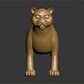 Golden Cat Sculpture With Shiny Metallic Surface On Black Background Reflection
