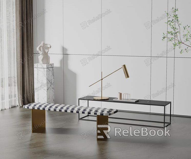 Modern bench side bench combination model