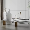Modern bench side bench combination 3d model