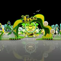 Colorful Kids Activity Area Layout With Green Grass Trees And Cartoon Elements 3d model