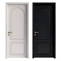 Modern White and Black Panel Doors with Gold Handles and Arch Square Panel Design