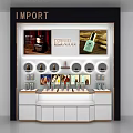 Modern Display Shelf With Circular Sections For Cosmetic Product Display And Countertop