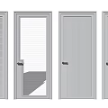 Modern Hinged Doors Design with Louvered Glass and Solid Panel Styles for Home Interiors 3d model