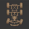 Off Road Car Model Featuring Large Tires Chassis Frame And Suspension System 3d model