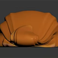 Delicious Orange Wavy Shaped Food With Soft Texture And Shiny Surface