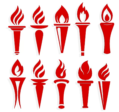 Red Torch Style Wall Decor Variations 3d model