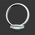 Elegant Silver Ring With Light Blue Gemstone And Radiant Decorative Design 3d model