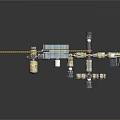 International Space Station Structure With Solar Panels And Orbital Modules In Space 3d model