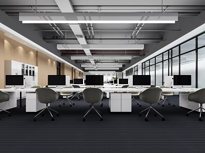 Modern style office public area office space collective office space office work station office public area 3d model