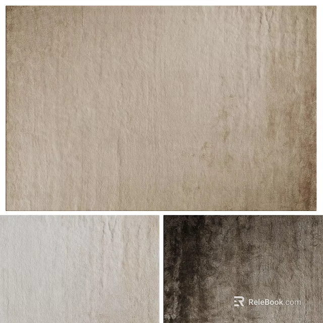 Square Rug With Textured Surface In Neutral Beige White And Dark Gray Tones 3d model 