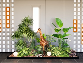 Indoor landscape landscaping courtyard landscape sketch plant combination 3d model