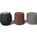 Modern Sofa Stools Three Different Designs Black Brown Grey Contemporary Home Decor 3d model