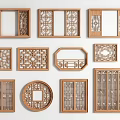 New Chinese-style window openwork window retro window pane openwork window grilles 3d model