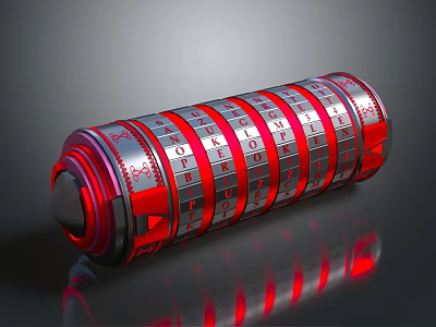 Secure Commercial Combination Lock With Digital Dials And Red Silver Design For Business Security 3d model