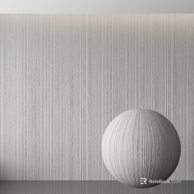 Modern White Spherical Component With Textured Surface Against Gray Striped Wall 3d model