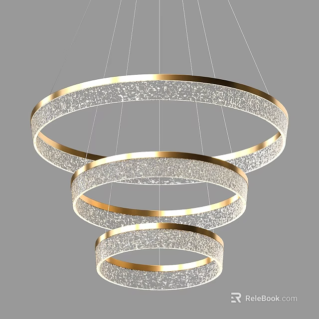 Modern Multi Layered Chandelier With Gold Frame And Sparkling Details For Elegant Interiors 3d model 