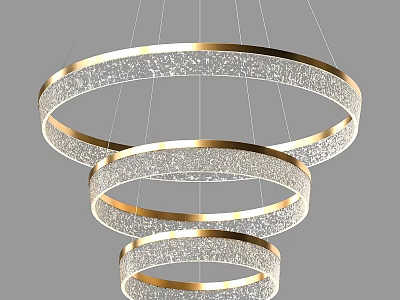 Modern Multi Layered Chandelier With Gold Frame And Sparkling Details For Elegant Interiors 3d model