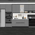 Modern Kitchen Interior Design With Gray White Cabinetry And Stainless Steel Appliances