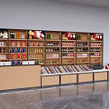 Modern Retail Display Shelves With Multiple Layers And Neatly Arranged Products