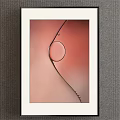 Abstract Artwork With White Frame On Gray Wall Pink Background Black Circle Curve 3d model