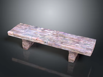 Wooden Bench With Natural Texture And Sturdy Legs For Home Furniture 3d model