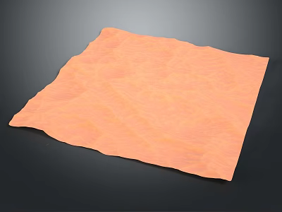 Orange Textured Square Object With Irregular Edges On Dark Background 3d model
