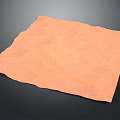 Orange Textured Square Object With Irregular Edges On Dark Background 3d model