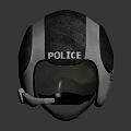 Black White Gray Police Helmet Featuring POLICE Label And B343
