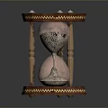 Vintage Decorative Hourglass With Wooden Frame Ornate Edges And Glass Bulbs