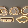 Modern LED Ceiling Lights with Various Circular and Geometric Shape Designs 3d model