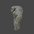Muscular Game Movie Character With Stone Like Skin And Skull Head Design