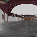 Ancient Architecture Featuring Traditional Wooden Structure Colorful Painted Beams And Ornate Columns