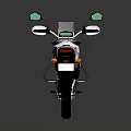 Modern White Motorcycle With Green Mirrors Black Seat And Red X Logo