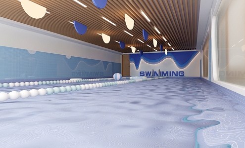 modern swimming pool sub-swimming pool 3d model