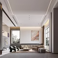 Modern Duplex Living Room Interior Design With Spacious Layout Sofa Coffee Table And Decorative Painting