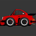 Sleek Red Sports Car Featuring Black Roof Rear Spoiler And Silver Wheels