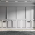 Modern Wall Paneling Design For Interior With White Finish And Panel Patterns 3d model