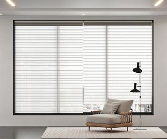 Modern Venetian Blinds Transparent Curtain 3d model