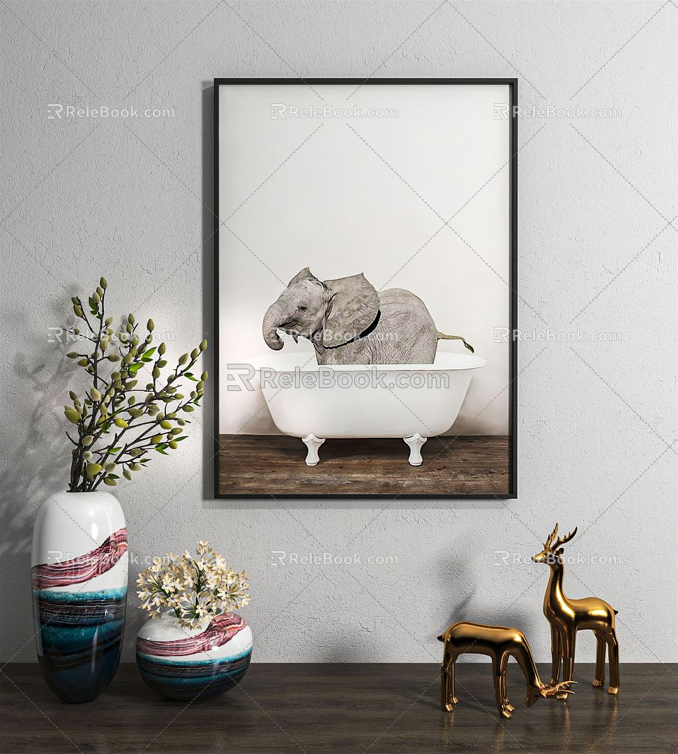 Modern Animal Painting Animal Decorative Painting 3d model