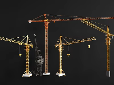 Public Infrastructure Construction Cranes With Modern Design And Various Models 3d model