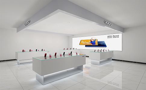 Modern mobile phone store mobile phone hypermarket 3d model