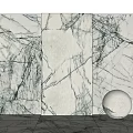 Elegant Marble Wall Design With White And Black Veins For Interior Decor 3d model