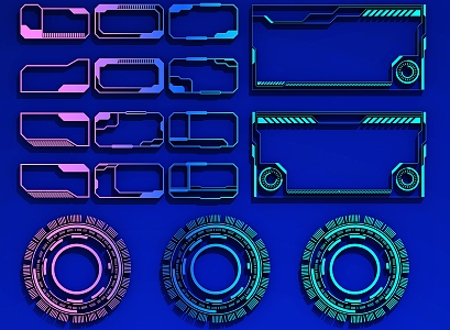 Circuit Line Technology Line Technology Elements 3d model