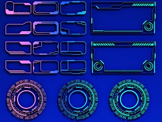 Circuit Line Technology Line Technology Elements 3d model