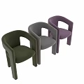 Modern Upholstered Stools With Armrests In Green Gray And Purple Colors