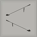 Modern Black Wall Lamps With Slim Metal Arms Mounted On White Indoor Wall