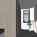 Modern Male Public Restroom With Stalls Urinals Window Plant And Gray Wall Tiles