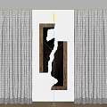 Modern Wooden Wall Decor With Lighting Effect In White Wall Interior Space And Natural Light