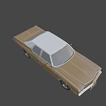Classic Brown And White Vintage Sedan Car With Retro Front Grille And Wheels